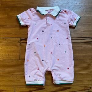 Golf Pink short sleeve shorts collar number‎ one piece SIZE 12M